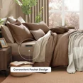 thumbnail image 5 of Catami Cationic Dyeing 7-piece Bed in a Bag Comforter Set with Sheets,Brown,King, 5 of 9