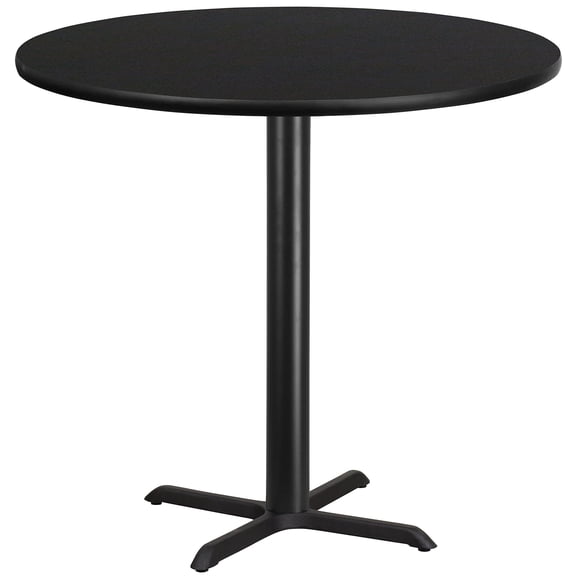 Bowery Hill 42" Round Restaurant Bar Table in Black