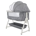 thumbnail image 1 of Cuna Plegable para Bebe con Mosquitero y Mecedora de Estructura de Acero Desmontable - Moises Colecho Cambiador de Altura Ajustable Multifuncional y Ruedas con Freno Gris, 1 of 5