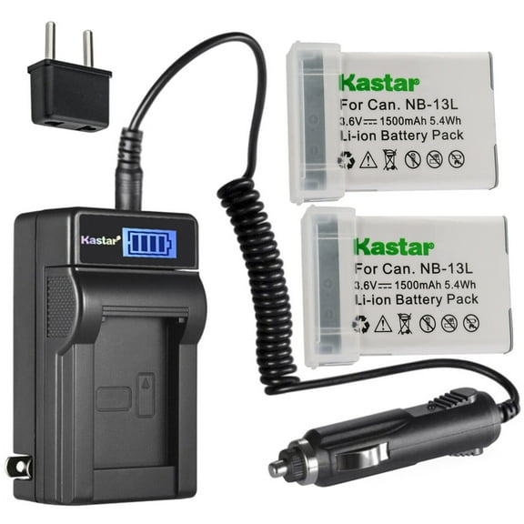 Kastar 2-Pack NB-13L Battery and LCD AC Charger Compatible with Canon PowerShot G9 X, PowerShot G9 X Mark II, PowerShot SX620 HS, PowerShot SX720 HS, PowerShot SX730 HS Digital Cameras