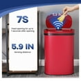 thumbnail image 3 of YRLLENSDAN Kitchen Tall Trash Can 13 Gallon Size Touchless Trash Can Motion Sensor Trash Can with Lid Odor-free Automatic Garbage Can 13 Gallon Waterproof Stainless Steel Trash Bin, Red, 3 of 8