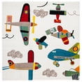 thumbnail image 2 of SAFAVIEH Carousel Kids Caroline Airplanes Area Rug, Ivory/Blue, 5'3" x 5'3" Square, 2 of 11