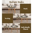 thumbnail image 4 of Triangle Nesting Coffee Table Set of 2 Bohemian Gray Boho Tile Pattern Decorative Ornate Floral Motifs End Table Modern Minimalist Side Table Set for Living Room Bedroom, 4 of 8