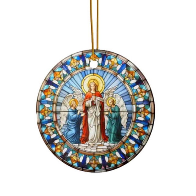 Birdeem Christmas Acrylic Pendant Concave Textured Round Pendant Decoration