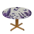 thumbnail image 3 of PIKWEEK Tablecloths Round Table Cover Lavender Spring Purple Floral Summer Flower Butterfly White, 3 of 8
