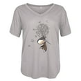thumbnail image 4 of CEHVOM Mode Femmes T-Shirt Imprimé à Col en V Manches Courtes T-Shirt Décontracté Hauts Blouse, 4 of 5