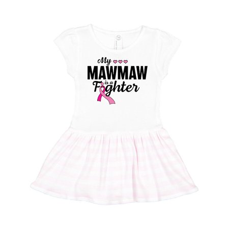 

Inktastic Breast Cancer Awareness My Mawmaw is a Fighter Gift Toddler Girl Dress