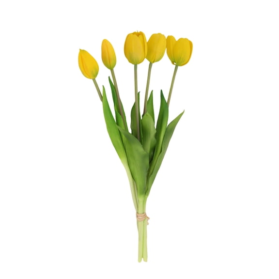 1PCS 16 Inch Fragrant Artificial Tulips - Real Touch Flowers with Imitation Leaves & Buds - Wedding Bouquet & Home Decor Centerpiece