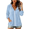 thumbnail image 3 of Jackets for Women Lightweight Long Sleeve Zip up Jacket Loose Fit with Pockets for Outdoor Travel Casual Hooded Jackets,Sizes S-2XL, 3 of 9