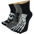 thumbnail image 1 of HAHDAXIA Five Toe Socks Men Skull Halloween Skeleton Fun short Socks 3 Pairs/Lot, 1 of 5