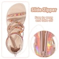 thumbnail image 3 of HOMEHOT Girls Sandals Open Toe Strappy Easy to Slip On Flat Gold 4 Female, 3 of 6
