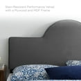 thumbnail image 3 of Platform Bed Frame, King Size, Charcoal Grey Gray, Velvet, Modern Contemporary, Bedroom Master Guest Suite Room, 3 of 10