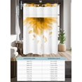 thumbnail image 6 of No Hook Cloth Fabric Shower Curtain with Snap in Liner, Modern Yellow Waterproof Shower Curtains Set with See Through Top Window, Gradient Floral Abstract Bohemian White Bath Curtains Shower 72"x78", 6 of 6