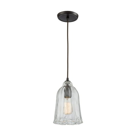 

Hand-Formed Glass - 6 One Light Pendant Oil Rubbed Bronze Finish with Clear Glass