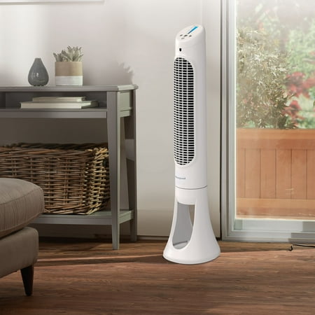 Honeywell 40" White Quiet Set Oscillating Tower Fan, 30ft Air Circulation Power, 5 Speed, Auto Off Timer, HYF260W