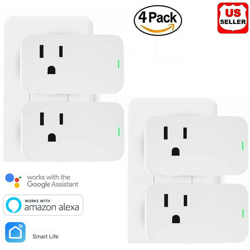 Outdoor Smart Outlet Plug WiFi Smart Socket Compatible with Alexa and Google Home with 3 Wireless Waterproof Individual Remote Control Switches & Timer by Smart Life App via Smartphone TONBUX