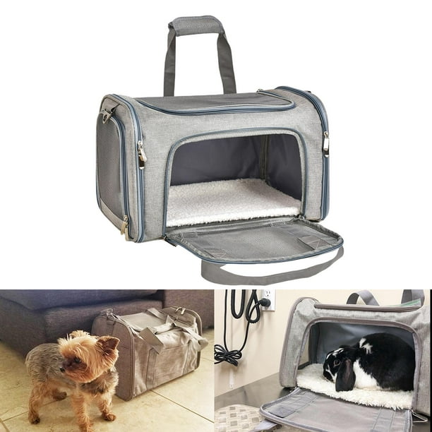 Bolsa de transporte para perros con jaula plegable para cama comoda lavable gris claro Gloria bolsillo para llevar gato Walmart en linea
