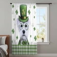 thumbnail image 3 of St. Patrick's Day Sheer Curtains 72 Inches Long, Cute Puppy Shamrock Hat Dog Green Plaid Light Filering Curtains, Breathable Simi Curtain Privacy Drapes for Living Room Bedroom Window Treatment, 3 of 9