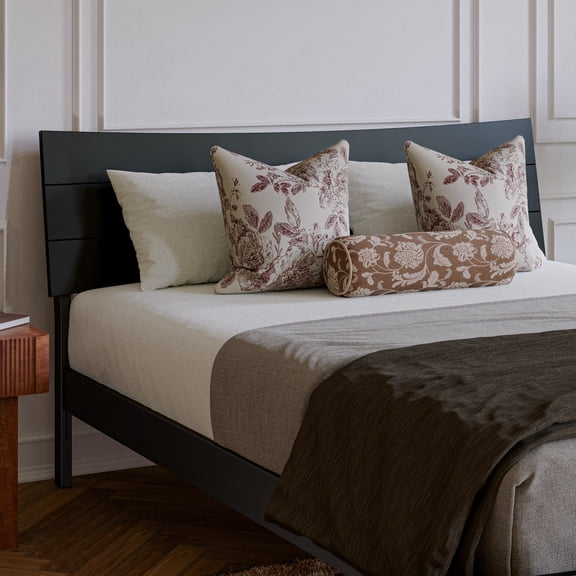 Phoenix Queen Solid Wood Headboard in Black