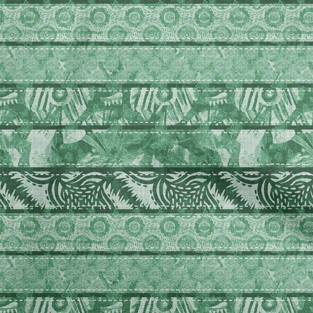 oneOone Polyester Spandex Green Fabric Aaian Batik Sewing Craft Projects Fabric Prints By Yard 56 Inch Wide