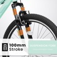 thumbnail image 3 of Mountain Bike 24/26 Inch, High-Density Carbon Steel Frame, 21 Speed, Front Suspension, Dual V-Brakes, 80% Pre-Assembled for Men Women Teens, 3 of 10