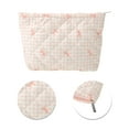 thumbnail image 4 of Unique Bargains 1 Pc Plaid Bow Makeup Bag for Versatile Use Pink, 4 of 5