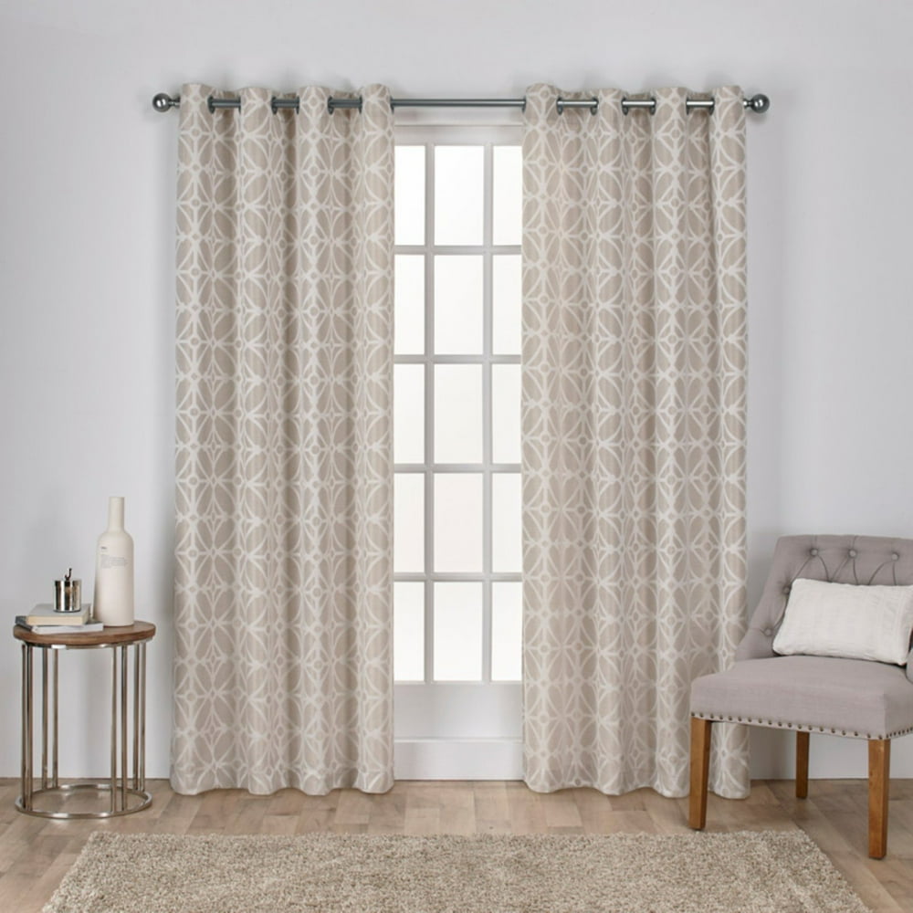 Exclusive Home Curtains 2 Pack Cressy Geometric Textured Linen Jacquard