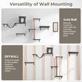thumbnail image 5 of Cat Wall Shelves Perches Set, DOMIPET 5 in 1 Wall Furniture, Sleeping Playing Lounging Climbing Wall-mounted Cat Tree House for Multiple Cats, 5 of 9