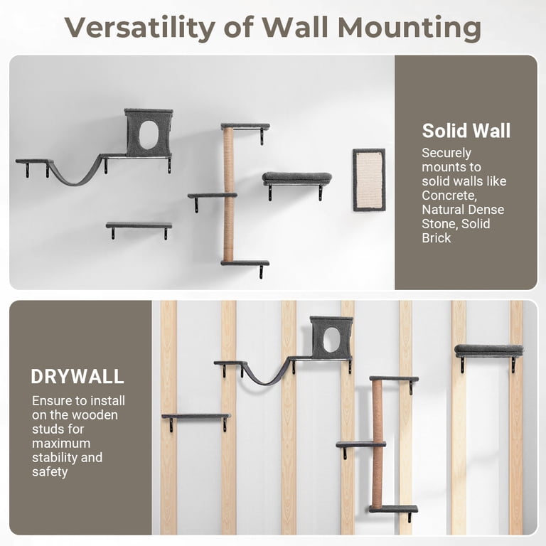 cat wall shelf mounting bracket into stud