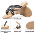 thumbnail image 3 of Ataiwee Women's Flat Slide Sandals - Casual Multiple Straps Thong Slip on Flat Summer Shoes., 3 of 8