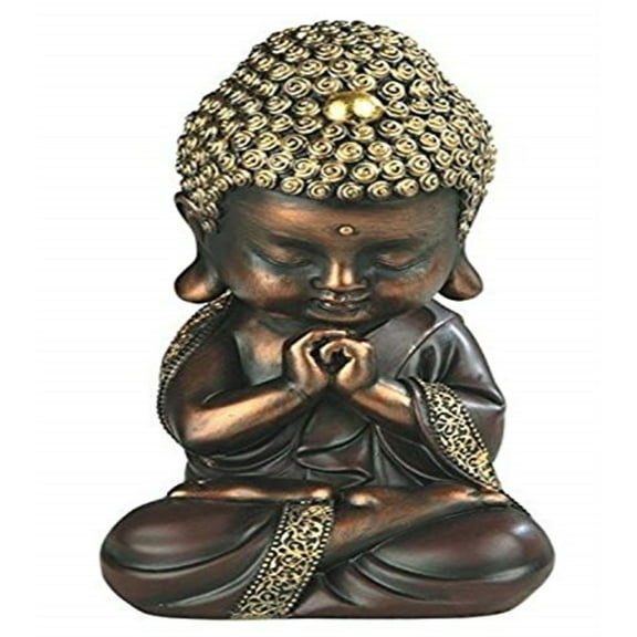Golden Sitting Baby Buddha Figurine Religious Buddhism Collectible New Statuette