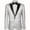 Silver, variant on Mens Sequin Blazer Slim Fit Solid Color Long Sleeve One Button Jacket Dinner Party Wedding Blazer Suit Jacket