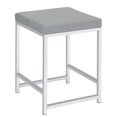thumbnail image 2 of Grey Upholstered Stool / Perfect for Vanity Tables / Chrome Base for Style, 2 of 2
