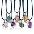thumbnail image 4 of Zhuge Natural Deep Amethyst Quartz Pendant Necklace, Irregular Raw Crystal Stone Adjustable Rope Clavicle Chain Healing Reiki Jewelry Gift, 4 of 4