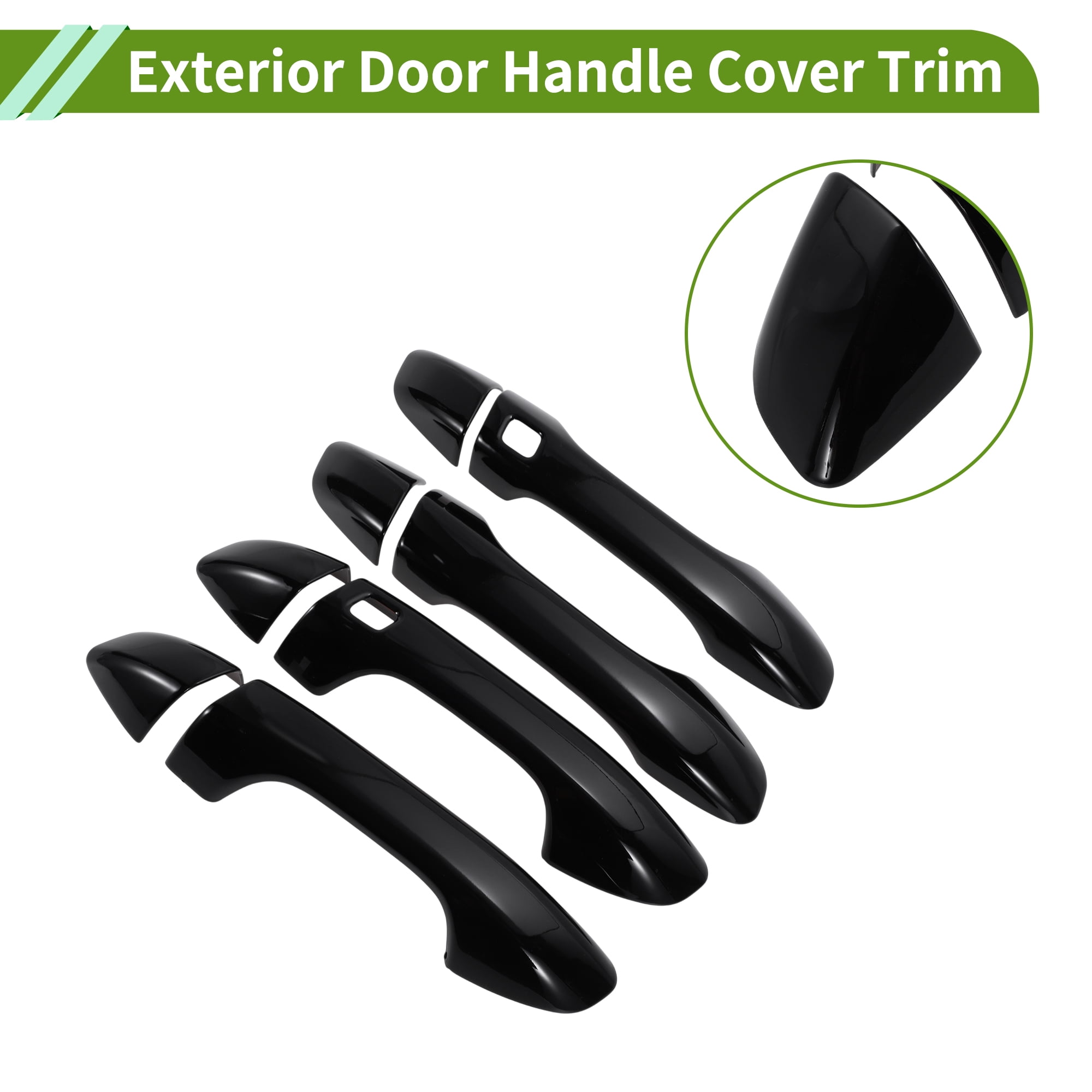 Unique Bargains Exterior Door Handle Cover Trim for Kia Sportage 2017-2022 Bright Black