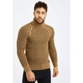 thumbnail image 3 of Chunky Knit Turtleneck Sweater - Brown/Black, 3 of 11