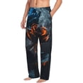 thumbnail image 6 of Sigee Blue and Red Roses Artwork print Men's Pajama Pants Lounge Sleep Bottoms with Elastic Waistband and Pockets-Medium, 6 of 6