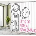 thumbnail image 5 of Ambesonne Saying Shower Curtain, Lets Go for a Spacewalk, 69"Wx84"L, Black and Pink, 5 of 5