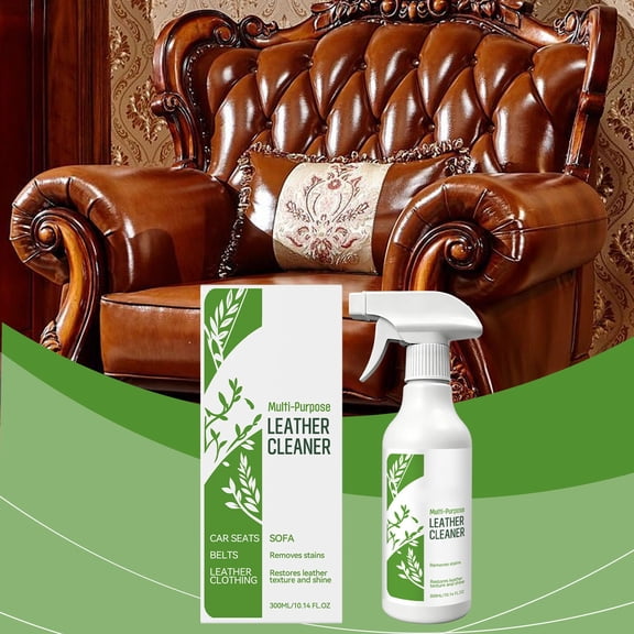 Votnto Multi-Functional Leather Cleaner, Daily Maintenance and Care Solution for Leather Sofas and Seats, Plastic Bottle, 10.1 fl oz