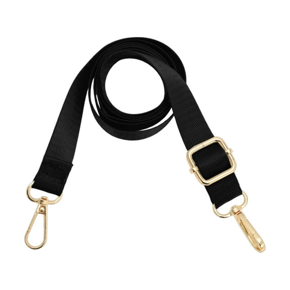 Unique Bargains 1 Pc Solid Color Handbag Strap for Office Black Nylon Metal