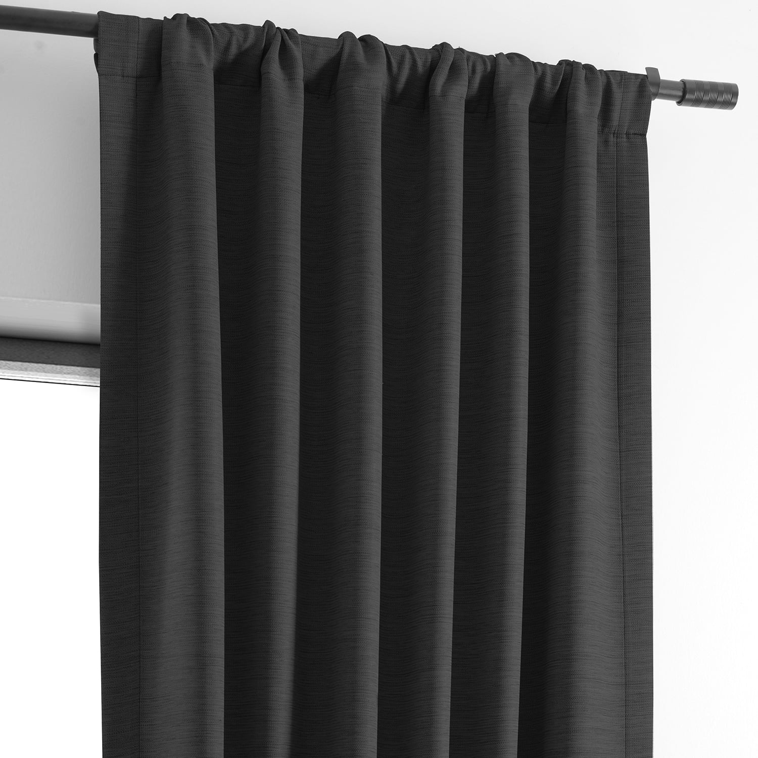 Half Price Drapes Smoked Truffle Bellino Textured Faux Linen Room Darkening Curtains For Bedroom & Living Room Curtains(1 Panel), Curtains 120 Inches Long, 50W X 120L