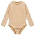thumbnail image 3 of Sxiwei Kids Girls Long Sleeves Fleece Lined Ballet Dance Gymnastic Leotard Solid Color Bodysuit Mock Neck 150, 3 of 7
