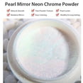 thumbnail image 6 of Pearl Chrome Nail Powder, Iridescent Aurora Mermaid Chrome Pearl Nail Glitter Powder holographic nail art decoration powder, Nail Chameleon Powder Metallic Mirror Effect, 6 of 9