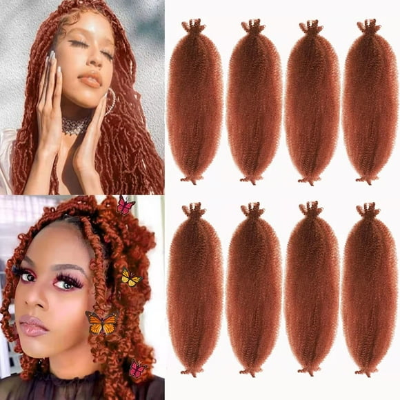 12 Inch Pre-Separated Springy Afro Twist Hair 8 Packs Pre-Fluffy Natural Curls are Perfect for Marley Crochet Hair Suitable for Black Women (350#, 12 Inch (Pack of 8))