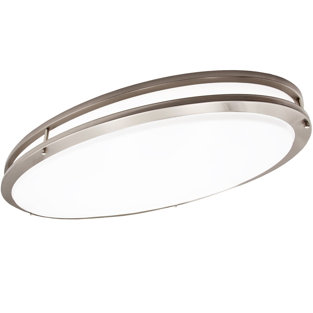 Maxxima 32” 3 CCT Oval Satin Nickel LED Ceiling Mount Light Fixture