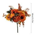 thumbnail image 3 of SLYNSHome Artificial Fall Pumpkin Floral Bouquet,Multicolor Faux Sunflower Maple Berry Flower Stems, Harvest Tabletop Arrangement For Thanksgiving Indoor Home Mantel Decor, 3 of 6
