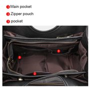 Genuine leather, pure color, large capacity, handbag, cross-body shopping bag, women's wallet, storage bag