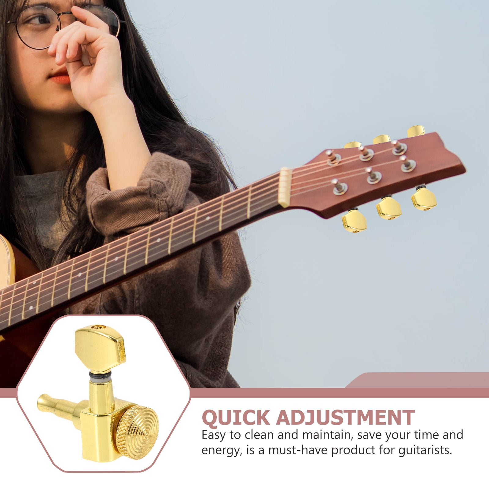 Hemoton  Bass Tuning Pegs Tuners Guitar Turners High Stability Accessories