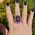 thumbnail image 5 of Vintage ring for women, purple amethyst diamond ring gift for women 925 Silver Ring, 5 of 5