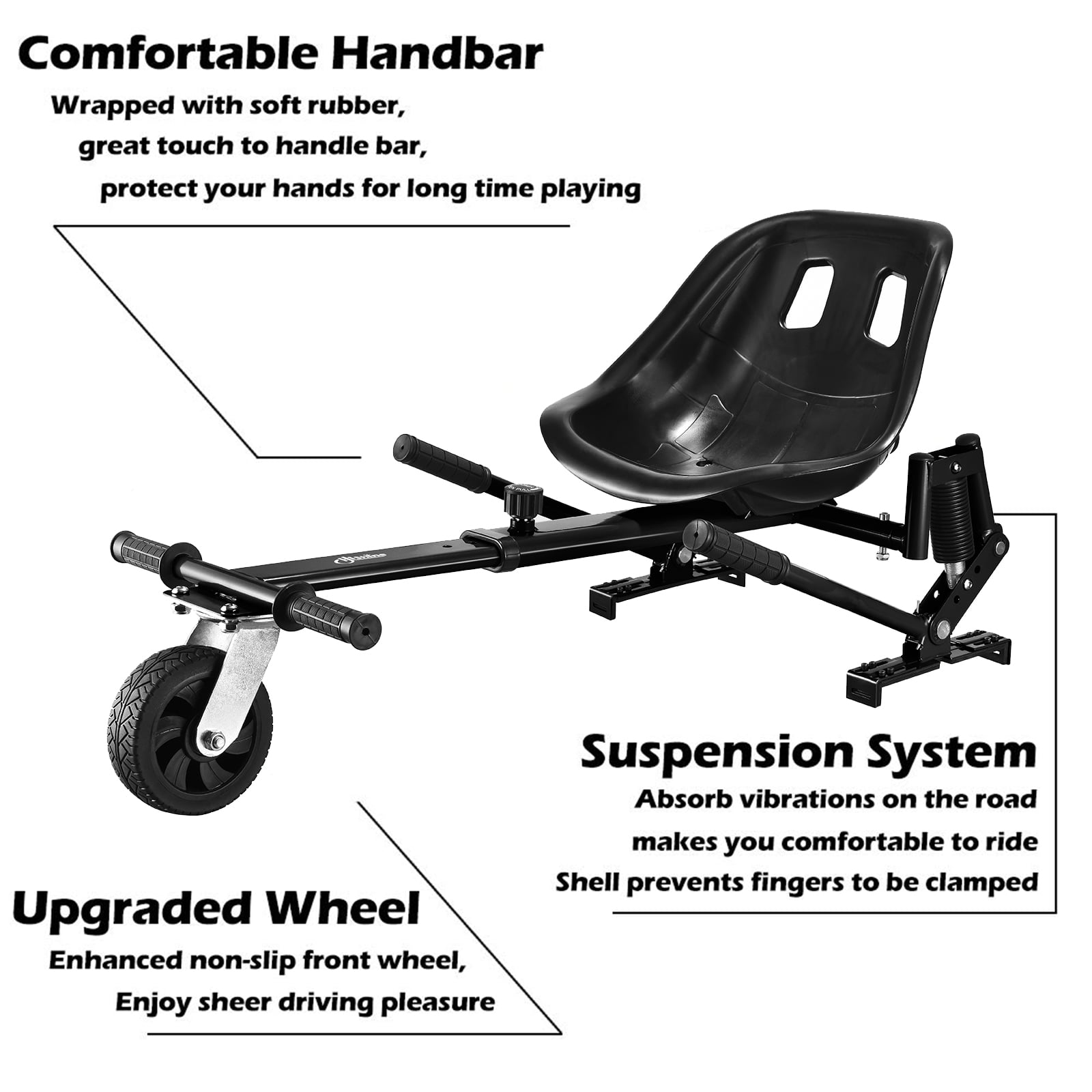 Black Hover Seat Attachment Hover Go Kart Go Cart Accessories Fun for Kids 